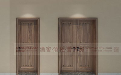 極簡(jiǎn)系列實(shí)木鉚釘酒窖門效果圖